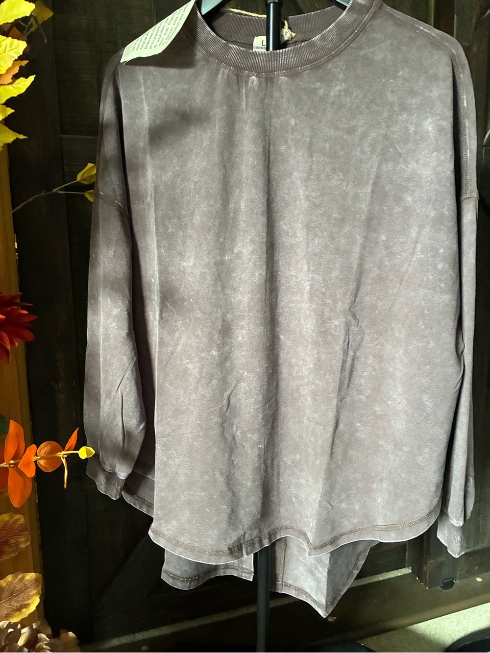 Washed Taupe Brown very Oversized cute,sliced on the Back